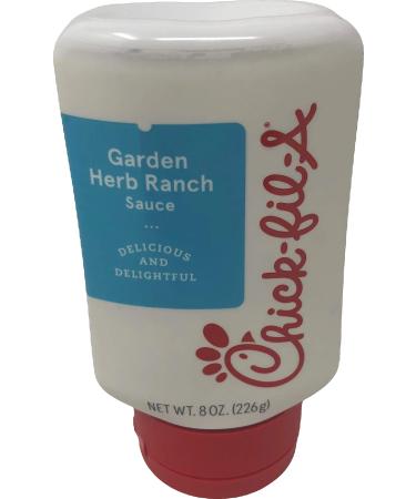 Chick-Fil-A Sauce 8 oz. Squeeze Bottle - Resealable Container For Dipping, Drizzling, and Marinades (Garlic Herb Ranch)