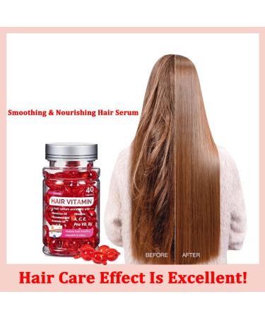 Hair Treatment Serum | Nourishing Hair Vitamin Oil Capsules | No Rinse Conditioner for Smooth Shiny Hair Repair - Buy Online on GoSupps.com
