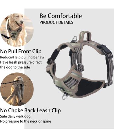 Buy Funfox No Pull Dog Harness for Large Dogs - Adjustable & Breathable XL Camouflage Green - Ideal for Training & Comfort - Buy Online on GoSupps.com