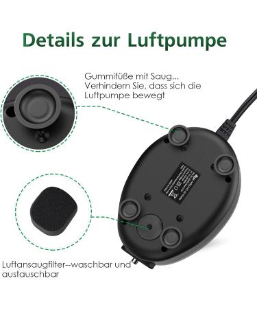 Buy AQQA Ultra Quiet 2.5W Aquarium Air Pump - Adjustable Oxygen Pump with Double Outlet Valve for Optimal Fish Tank Aeration - Buy Online on GoSupps.com