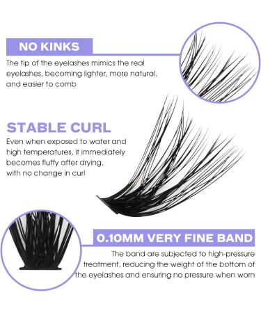 240PCS D Curl 12-16mm Individual Cluster Lashes Extensions for 3D Effect and DIY Eyelash Extensions - RR-12-16mm 3D Clusters+40D-0.07-D - Buy Online on GoSupps.com