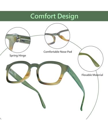 Trendy Women s Reading Glasses | Blue Light Filtering | Dark Green/Beige | +0.00 to +3.00 - Buy Online on GoSupps.com