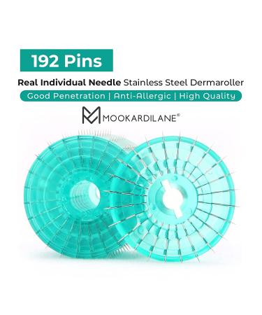 MOOKARDILANE 192 Real Needle Derma Roller Stainless Steel Microneedling Roller - 1.50mm - Buy Online on GoSupps.com