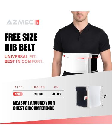 AZMEC Rib Belt - Universal Adjustable Chest Panel for Men - Rib Cage Protector for Ribs and Sternum Injuries - Muscle Pain Relief - Fits 26-50 Chest - Buy Online on GoSupps.com