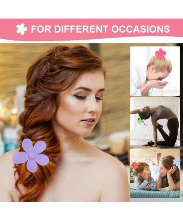AYBLOOM 12 PCS Flower Hair Claw Clips for Women Girls - Matte Hair Jaw Clips with Strong Hold - Large Daisy Hair Accessories in Rose Red, Deep Yellow, Orange, Pink, Flesh Pink, Light - Buy Online on GoSupps.com