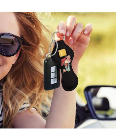 Poceacles Chapstick Keychain for Women and Girls - Loose Pouch for Lipstick Lip Balm Gloss - Wrist Strap Black Mushroom - Buy Online on GoSupps.com
