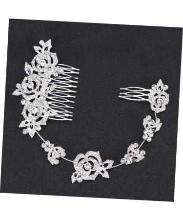 DOITOOL Hair Comb Floral Rhinestone Hair Pin Bride Wedding Headgear - Buy Online on GoSupps.com