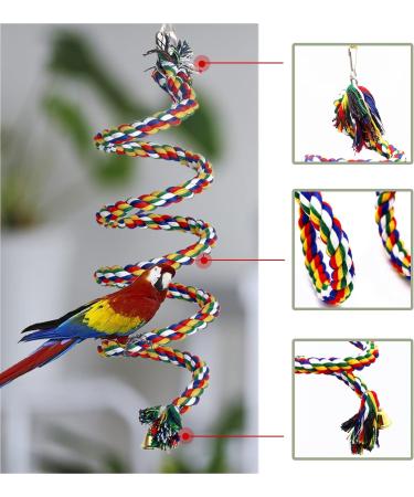 Aedcbaide Bird Parrots Toys 2 Pack Parakeet Parrot Swing Chewing Hanging Toys with Bell 59inch Bird Cotton Rope and 7Inch Diameter Bird Hanging Swing for Budgie Cockatiels Conures Finches - Buy Online on GoSupps.com