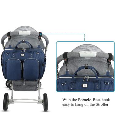 Pomelo Baby Changing Bag with Pram Clips & Mat - Blue | Convenient & Stylish Choice - Buy Online on GoSupps.com
