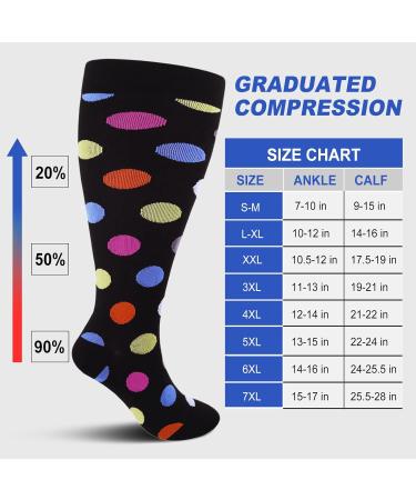 Zfsock Compression Stockings for Thick Calves | 20-30 mmHg Medical Support Socks for Men & Women | Oversize Travel & Flight Socks | Ideal for Nurses & Sports | 5XL Available - Buy Online on GoSupps.com