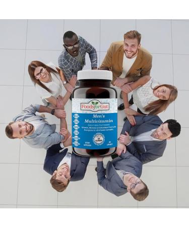 Foods For Gut Men's Multivitamin Formula | 120 Vegetarian Capsules | with Zinc, Manganese & Calcium | Multivitamins D, C, A, E, & B-Vitamins | All-in-One Multimineral & Multivitamin - Buy Online on GoSupps.com