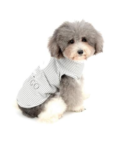 Zweitea dog t-shirts for small dogs girls boys stripes summer tank puppy clothing pet cats t-shirt soft cotton clothing chihuahua clothing black m m (chest: 37cm back: 25cm) Black