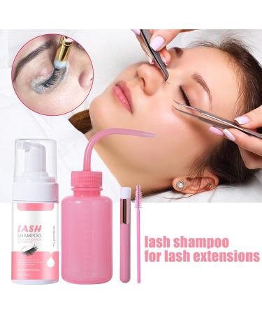 Eyelash Extension Shampoo - Delicate Eyelash Extension Cleaner with Rinse Bottle Brush Eyelash Extension Foam 100ml - Buy Online on GoSupps.com