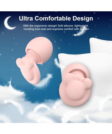 Soft Silicone Reusable Ear Plugs for Sleep - 33dB Noise Reduction - Pink - Buy Online on GoSupps.com