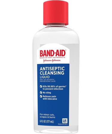 Band-Aid Antiseptic Cleansing Liquid 6 fl. oz - Relieves Pain, Kills Germs - Buy Online on GoSupps.com