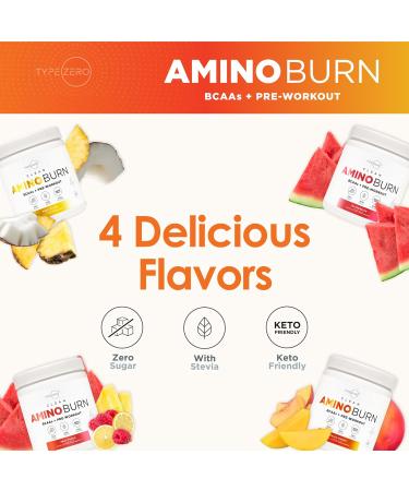 Type Zero AminoBurn - Sugar Free Peach Mango BCAA Pre Workout & Post Workout Supplement | 30 Servings | Keto Friendly Amino Acids - Buy Online on GoSupps.com