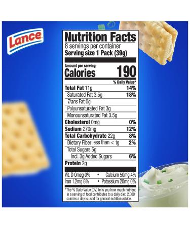Lance Sandwich Crackers Captain's Wafers Cream Cheese and Chives 8 Ct Box - Buy Online on GoSupps.com