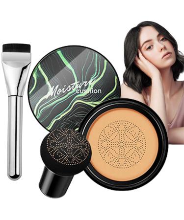 Apartment 2024 New Mushroom Head Air Cushion CC Cream Apartment Air Cushion CC Cream BB Cream Face Make Up Long-Lasting Matte Waterproof Moisturizing Concealer (Light Yellow)