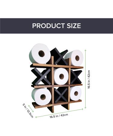 Tic Tac Toe Toilet Paper Holder - Natural with Black X's - Buy Online on GoSupps.com