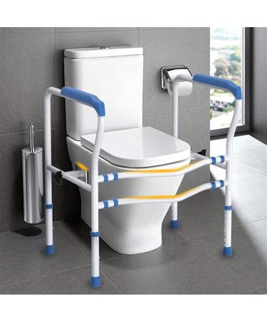 ABXTAO Bathroom Grab Bars Toilet Safety Rails Adjustable Surround Frame with Anti-Slip Arms for Assist Elderly Seat Support Bath Shower Grab Bars Blue - Buy Online on GoSupps.com