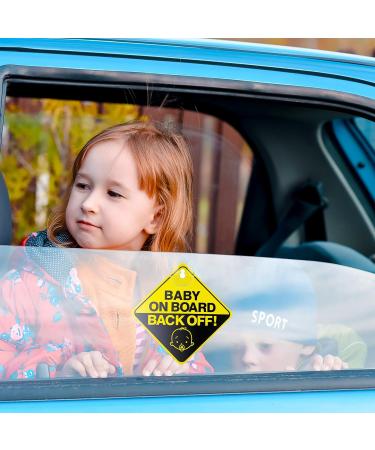 2PCS Baby on Board Safety Sign for Car - Removable Kids Warning Sticker with Suction Cups - Buy Online on GoSupps.com