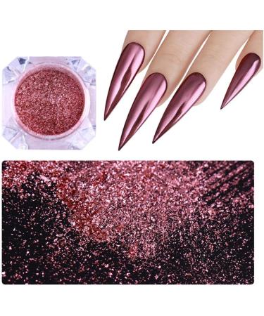 Rose Gold Nail Art Mirror Effect Powder Glitter Manicure Pigment Dust Decoration DIY Manicure 1g/Bottle - Buy Online on GoSupps.com