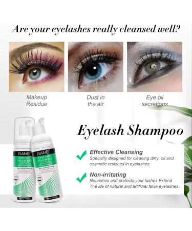 Eyelash Extension Shampoo 50ml + Brush and Mascara Wand Foaming Eyelid Cleanser Eyelash Extension Cleanser Foam Eyelash Wash and Eyelash Bath for Extensions (Green) - Buy Online on GoSupps.com