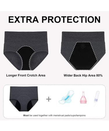 Buy Coskefy Period Underwear - Soft Menstruation Briefs for Girls & Women (Pack of 3) - Comfortable Gray briefs for Period Protection - Buy Online on GoSupps.com
