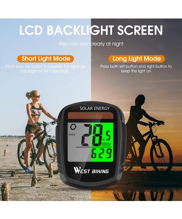 Bike Computer with Solar Energy | Wireless Bicycle Speedometer & Odometer | Waterproof LCD Backlight | Multi-Function Cycling Computer - Buy Online on GoSupps.com