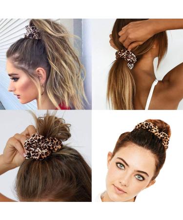 Luckycivia 10 Pcs Leopard Print Scrunchies Hair Bands - Stylish Hair Accessories for Women and Girls - Buy Online on GoSupps.com