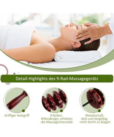 Whchiy Wooden Acupressure Massager - Anti-Cellulite Reflex Zone Massage Tool (39 cm Red) for Relaxation & Stress Relief - Buy Online on GoSupps.com