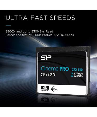 SP 256GB CFast2.0 CinemaPro CFX310 Memory Card  3500X and up to 530MB/s Read  MLC  for Blackmagic URSA Mini  Canon XC10/1D X Mark II and More - Buy Online on GoSupps.com