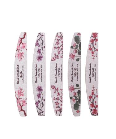 YOXIER Nail Buffer Professional Flower Pattern Boat Sanding Buffer Multifunctional Lightweight Multicolor