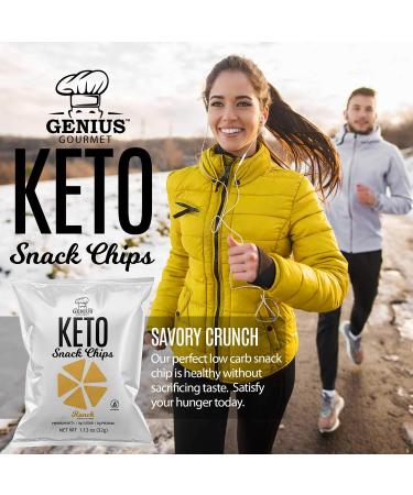 Genius Gourmet Protein Keto Chips - Low Carb, Premium MCTs, Gluten Free Keto Snack (Ranch) - Pack of 8, 1.13 oz (32g) Each - Buy Online on GoSupps.com