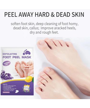 2 Pairs Foot Peel Mask for Hard Skin Exfoliating Foot Peel Mask Callus Remover For Feet Cracked Heel Treatment Foot Mask Peel Foot Moisturiser Socks for Cracked Heel Dead & Dry Skin Lavender - Buy Online on GoSupps.com
