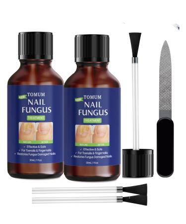 Toe finger nail fungal treatment: hongos fungal remover extra strength liquid - repair damaged nail with brush (30ml/1fl oz) 1 Fl Oz (Pack of 2)