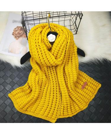 Women's Knitted Cashmere Scarf - Classic Yellow Poncho Neck Warmer | Soft Large Triangular Shawl for All Seasons - Buy Online on GoSupps.com