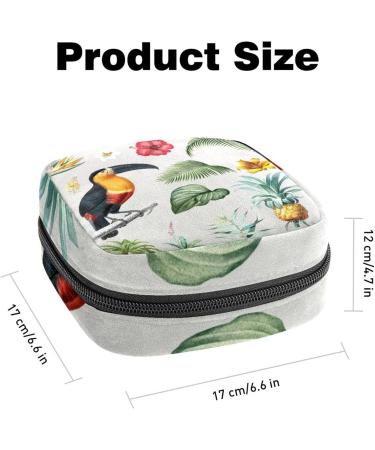 Women's Portable Period Kit - Bonds Storage Pockets Stylish Ara & Leaves Pattern | Feminine Product Bag for Girls - Buy Online on GoSupps.com