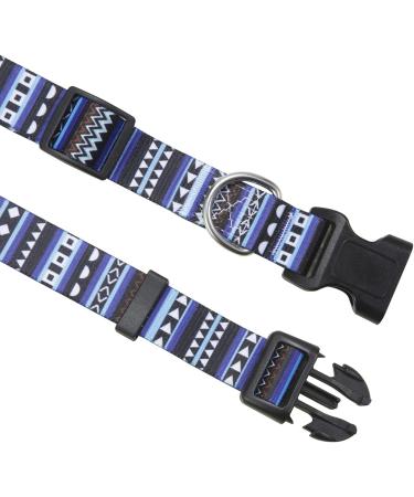 Mihqy Bohemian Blue Dog Collar - Adjustable Soft & Comfortable for All Sizes (25-40 cm) - Stylish Floral & Geometric Design for Small Medium & Large Dogs - Buy Online on GoSupps.com