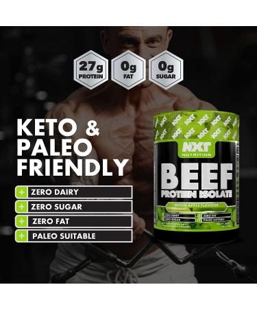 NXT Beef Protein Isolate 540g - High Protein Powder with Natural Amino Acids - Paleo Keto Friendly - Dairy and Gluten Free | Green Apple Flavor - Buy Online on GoSupps.com
