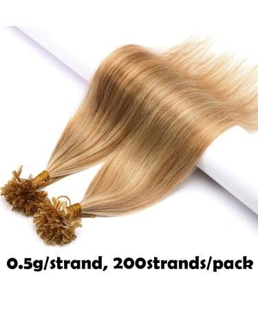 SEGO Real Hair Extensions - 200 Strands Keratin U-Tip Honey Blonde #18p613 - 22 (56cm) 100g Human Hair - Buy Online on GoSupps.com