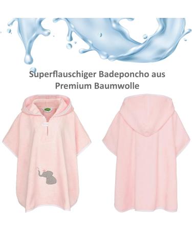 Smithy Bath Poncho for Kids - 100% Cotton Terry Cloth Hooded Towel - Pink for Boys & Girls - Buy Online on GoSupps.com