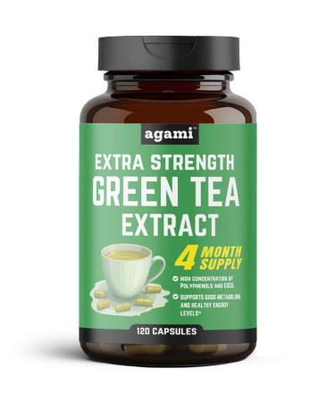 Agami Green Tea Capsules | 4 Month Supply | Energy & Metabolism Support | 7500mg Strength | 20:1 Extract - 120 Capsules