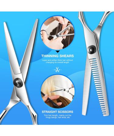 Hair Cutting Scissors Kits 8 Pcs Stainless Steel Hairdressing Shears Set Professional Thinning Scissors For Barber/Salon/Home/Men/Women/Kids/Adults Shear Sets - Buy Online on GoSupps.com