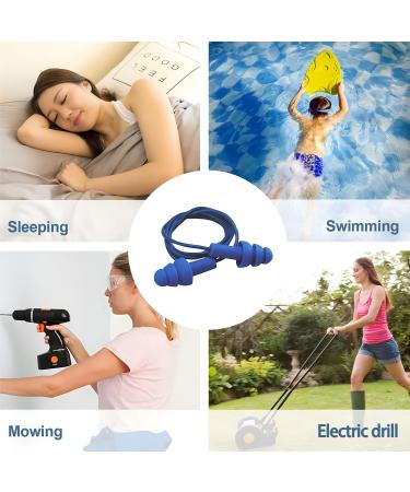 Daruite Silicone Earplugs for Swimming & Sleeping - 4 Pairs with Ribbon Reusable Noise Suppression Hearing Protection Waterproof with Storage Box - Buy Online on GoSupps.com