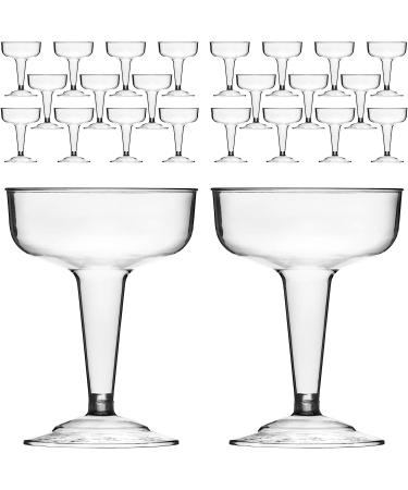 DecorRack 24 Cocktail Glasses - Stackable Stemmed Plastic Champagne Cups for Outdoor Parties, Weddings, and Picnics - Reusable, Shatterproof Disposable Wine Glasses (Pack of 24) - Buy Online on GoSupps.com