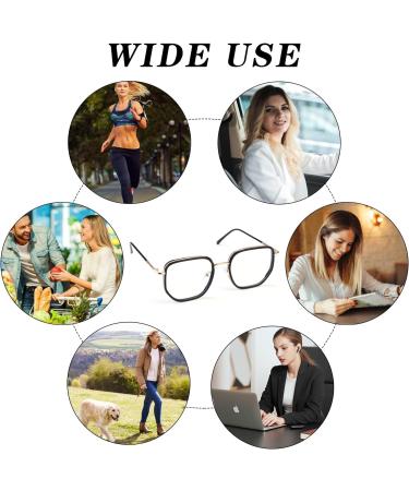 Buy Ownkim Blue Light Filter Glasses for Men - UV Protection Anti-Fatigue Light Metal Frame Stylish Black Gold with Case - Buy Online on GoSupps.com