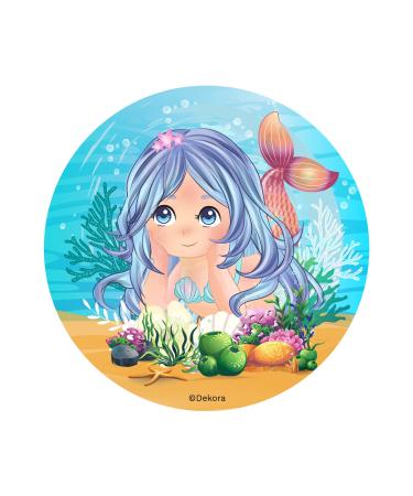 Dekora - Small Mermaid Sugar Free Edible Paper Cake Topper - 20cm Multicoloured 145099