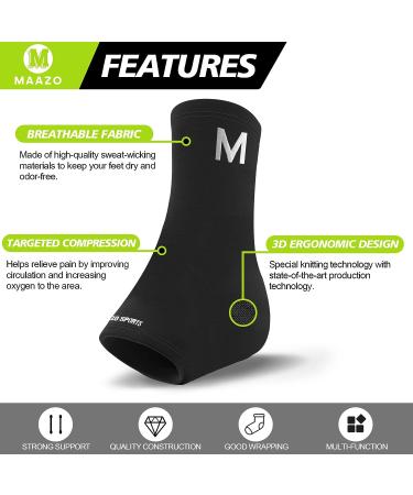 MAAZO Ankle Brace for Plantar Fasciitis Relief - Adjustable Compression Wrap for Men & Women - Achilles Tendon Support Strap - Single - Buy Online on GoSupps.com