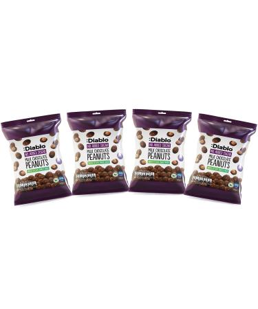 Diablo Milk Chocolate Peanuts |No Added Sugar| Sweetened with Stevia | Diabetic Chocolate Hamper Basket Available - Perfect for Gifting (Pack of 4 Chocolate) Chocolate Pack of 4
